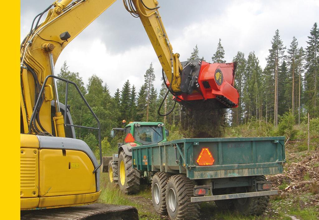 ALLU screening bucket green waste processing